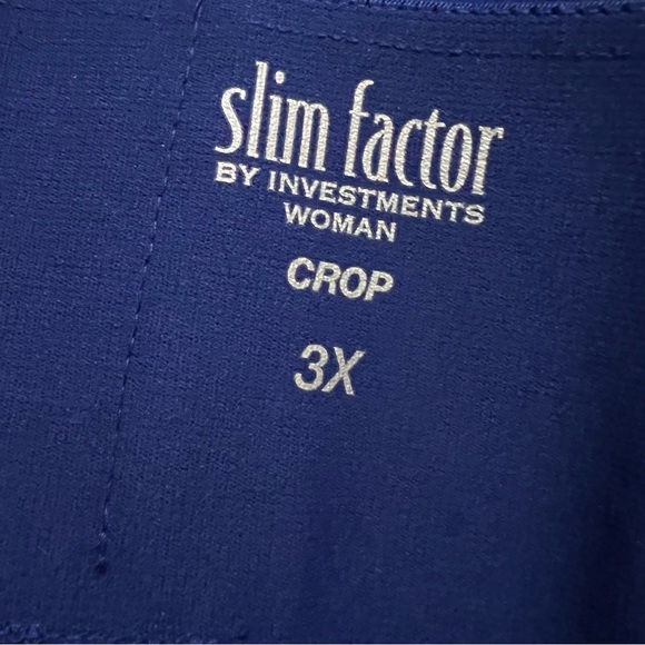 Slim Factor Pants by Investments Womens Size 3X Blue Crop Flare New NWT - Picture 3 of 4